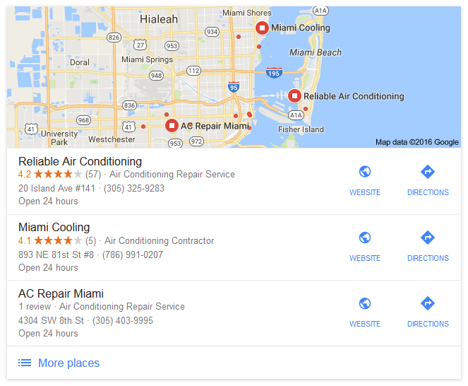 miami ac repair google local results and reviews