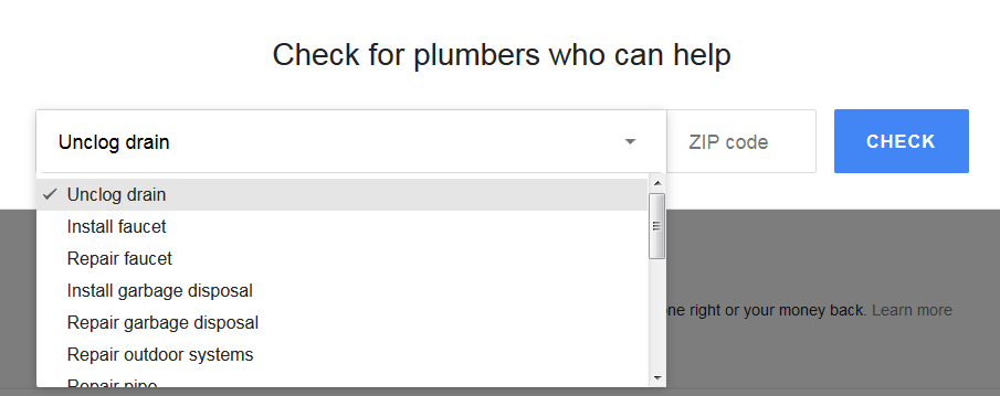 check for plumbers in san francisco google home services