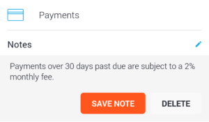 invoice app late payment fee